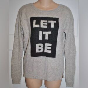CHRISTOPHER FISHER 100% Cashmere Crew Neck LET IT BE sweater size S